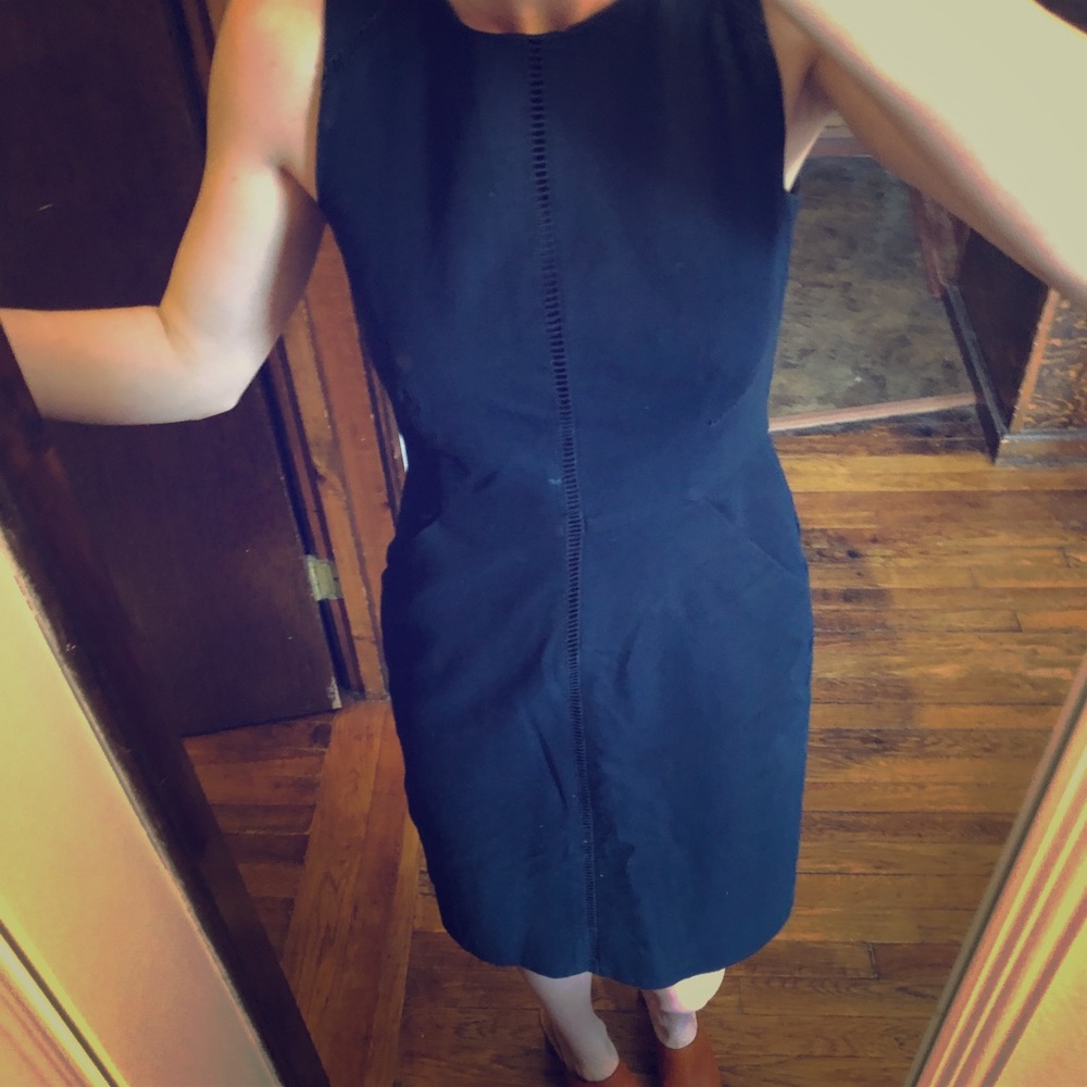 Jcrew navy cotton pencil dress